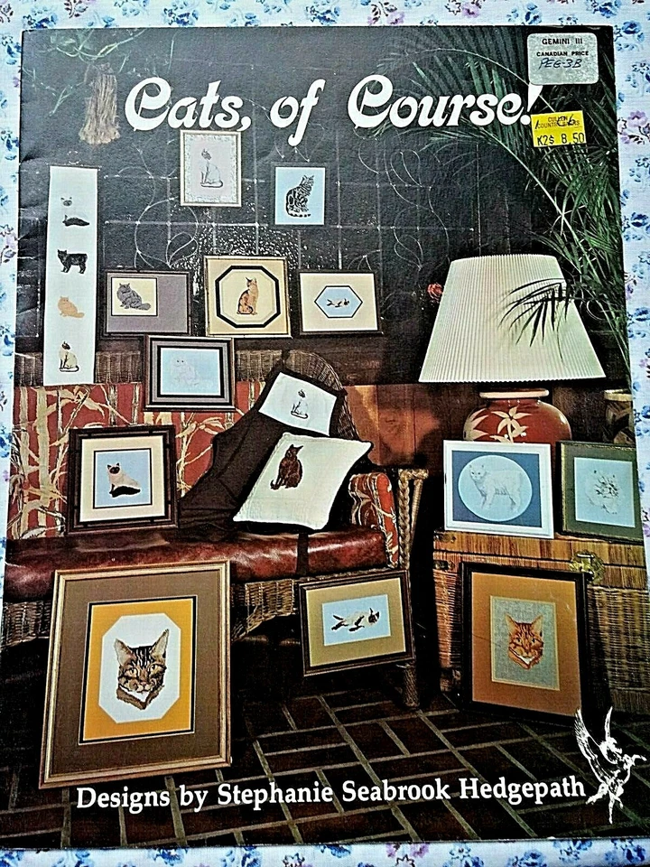 Cats, of Course! Vtg 80s Counted Cross Stitch Booklet S.Hedgepath Pegasus - Image 1 of 4