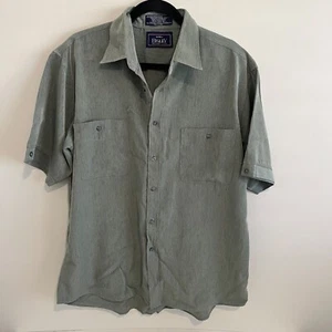 Mens Bisley Size M/40cm Green Short Sleeve Collared Dress Shirt - Bild 1 von 5