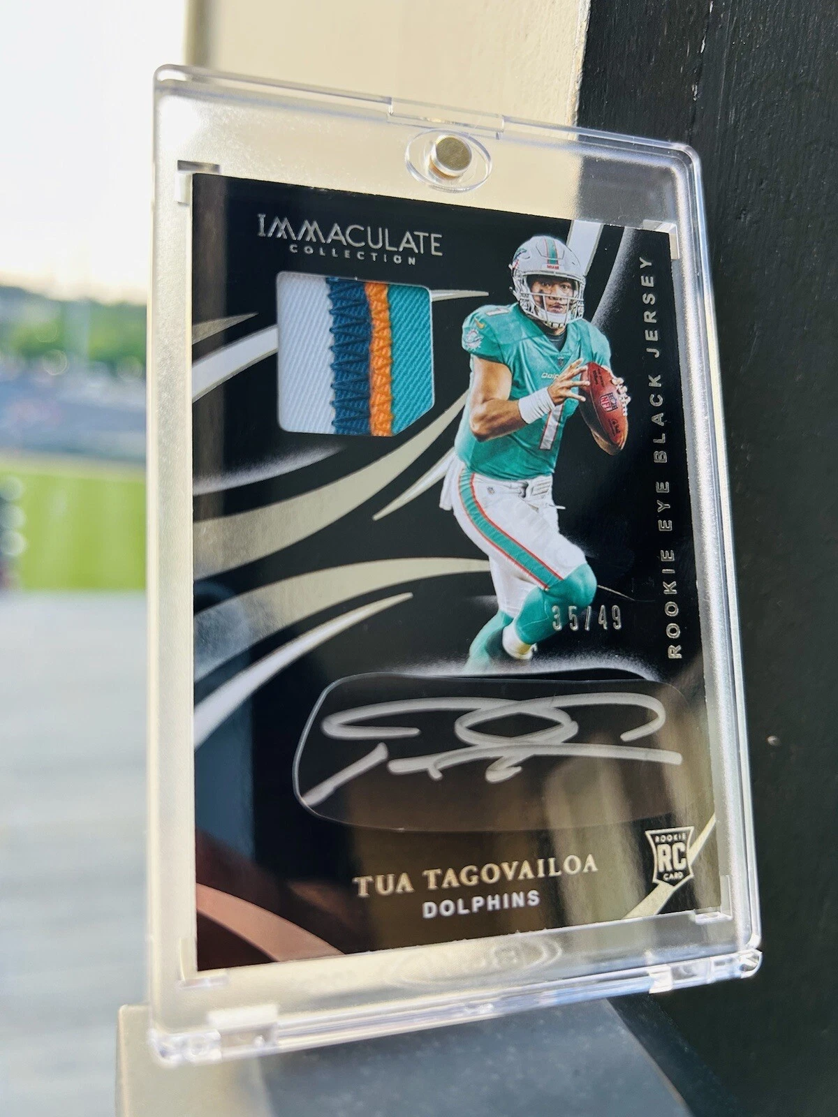 2020 Immaculate Tua Taglovailoa Eye Black Jersey RPA /49 🔥 4 color Jersey patch