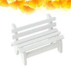 Mini Wooden Bench for Fairy Garden and Home Decor (White)