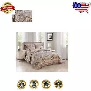 Rustic Southwest Quilt Set in Earth Tones for Full/Queen Beds – Native Patterns - Picture 1 of 3