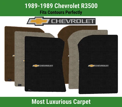 Alfombrillas delanteras Lloyd Luxe para Chevrolet R3500 89 con pajarita Chevy y logotipo Word Foto 1 de 4