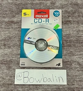 Maxell 648220 CD-R 700 5PK CD Recordable Disc 48X 700MB 80 Minute 5 Pack E21 NEW - Bild 1 von 2