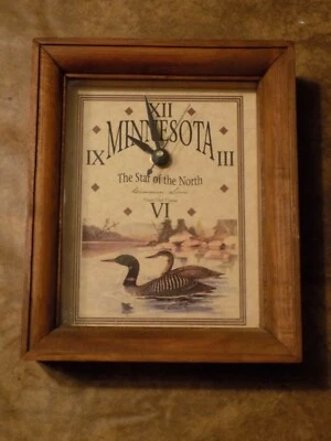 Reloj de pared/escritorio de madera NPMA The Star Of The North Common Loon Duck 1998 Foto 1 de 4