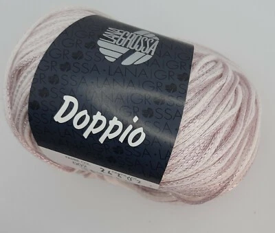 (79 €/kg): 50 g LG DOPPIO, Bändchen mit seidigem Glanz, Fb. 002 rosa # 5249 - Bild 1 von 2