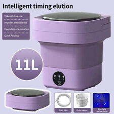 11L Portable Mini Folding Washing Machine Clothes Washer for Camping Home Travel