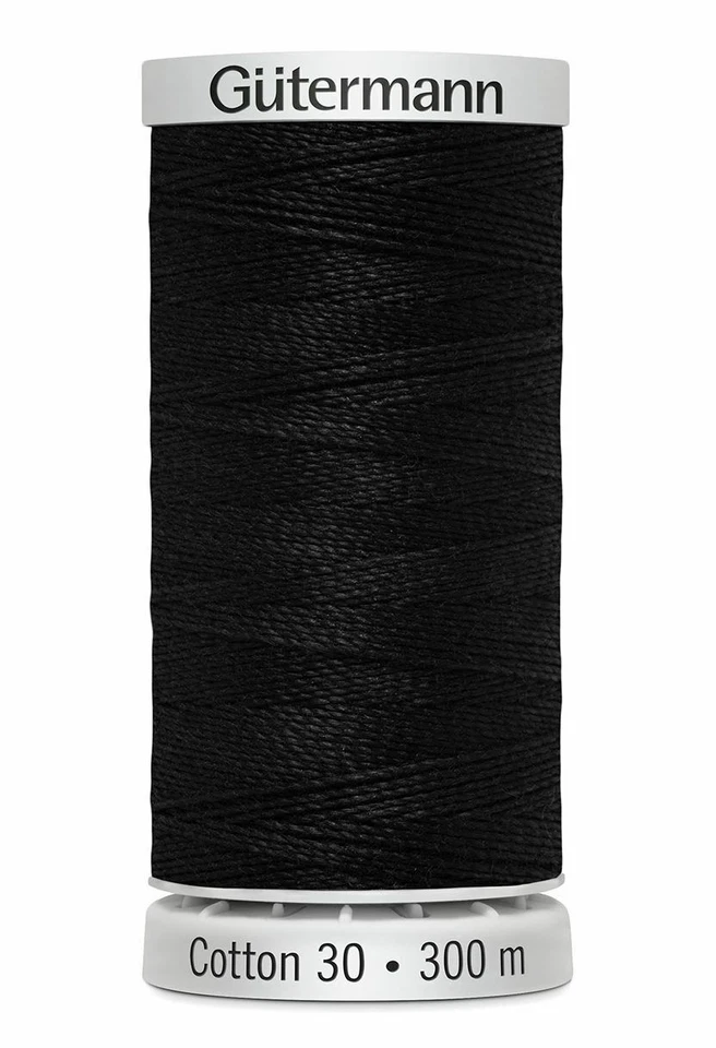 Gutermann Cotton 30, Colour 1005 BLACK, 300m Embroidery, Quilting Thread - Image 1 of 1