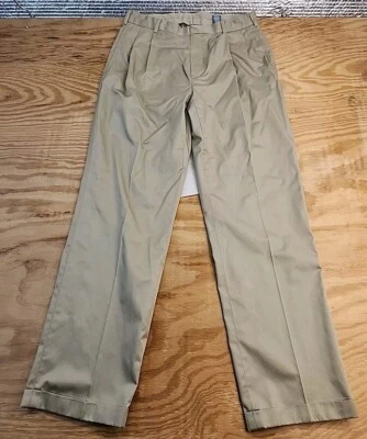 Pantalones de golf Jos A Bank beige plisados delanteros para hombre 34 x 32 algodón ligero Foto 1 de 4