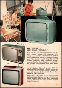 AWA "TELSTAR" 17 TV Original Vintage A5 Colour Print Advertisement - Picture 1 of 4