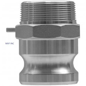 Adattatore maschio Camlock tipo F 4" x maschio NPT 304 raccordo tubo inox F400SS304 - Foto 1 di 4