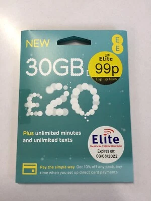 Brand New EE Sim Card - 30GB Data Unlimited Calls & Text - Only £20