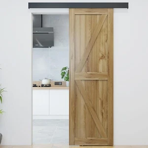 JUBEST 152cm Barn Door Hardware Kit, Aluminium Alloy Box Rail Hidden - Picture 1 of 8