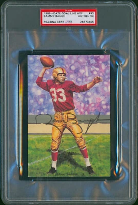 Tarjeta artística firmada por Sammy Baugh Goal Line losa Washington Redskins Salón de la fama PSA/DNA Foto 1 de 2