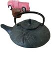 Teavana Cast Iron Tea Pot Red Elephants Trivet Infuser Basket