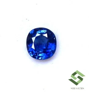 5.50x5.25 mm Certified Natural Blue Sapphire Cushion Cut 0.82 CTS Loose Gemstone - Picture 1 of 7