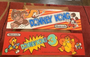 Nintendo Donkey Kong and Donkey Kong 3 original arcade marquees - Picture 1 of 2