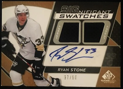 Ryan Stone SP Game-Used Edition SIGnificant Swatch card SS-RN- / 50, 2008 09 NHL - Image 1 of 2