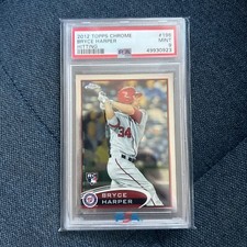 2012 Topps Chrome Bryce Harper Rookie Card RC #196 PSA 9 Nationals Phillies