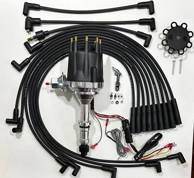 Distribuidor Electrónico HEI Tapa Pequeña BUICK 350 NEGRO + CABLES BUJÍA EE. UU. 8mm Foto 1 de 4