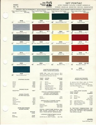 Pontiac Firebird Grand Prix 1977 y 1978 Lemans Bonneville Catalina virutas de pintura Foto 1 de 4