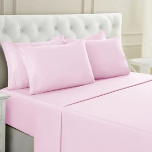 1800 Series 6-Piece Bed Sheet Set Soft Deep Pocket Twin King Queen Full Sheets - Picture 1 of 179