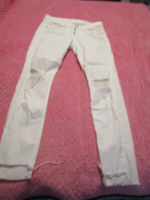 Rag & Bone White Stretch Distressed 5 Pocket Denim Jeans Women’s Size 27 Small - Image 1 of 4