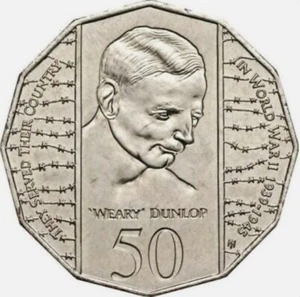 🔥1995 “Weary Dunlop” Australian Fifty 50c Coin - Circulated - Nice Condition🔥 - Picture 1 of 3
