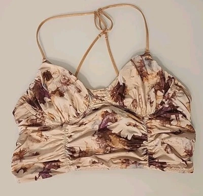 Urban Outfitters UO Out From Under rosa floral crop bralette médio - Imagem 1 de 4