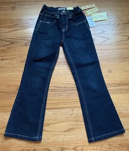 NWT Girls Z Cavaricci Blue Jeans Sz 6x w/Adjustable Waist Embroidered Peace Love - Picture 1 of 8