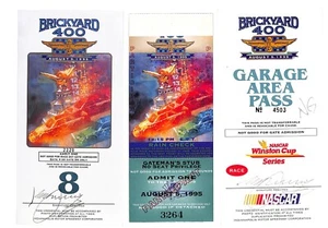 1995 Brickyard Participant Ticket Stub / Pass w/ Lanyard- The Ron Burton Estate - Picture 1 of 3