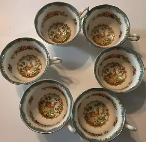 Coppa da tè blu vintage Royal Albert Chelsea uccellino bellissimo fagiano - Foto 1 di 5