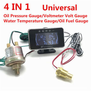 4 In 1 Öldruckanzeige Voltmeter Temperaturanzeige Meter Drucksensor Instrum A9K8