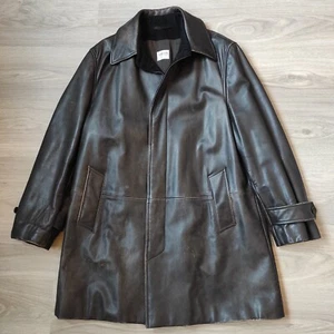 GIORGIO ARMANI collezioni 2000s Brown Calfskin Leather Jacket Coat Sz 52 - L/XL - Picture 1 of 16