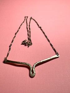 Halskette gehämmert Handwerk Brutalist Halsband Stab Gold gefüllt Vintage 12K 17,5" - Bild 1 von 16