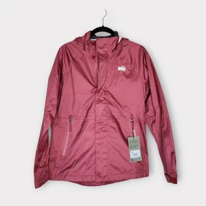 NEW REI Rainwall Jacket Red Rose Currant Kid's Size Large (14-16) - Picture 1 of 7