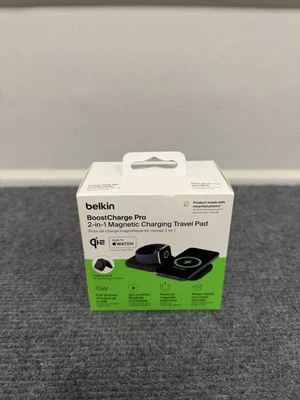 Belkin BoostCharge Pro 2in1 Magnetic Charging Travel Pad with Qi2 15W Brand New - Image 1 of 4