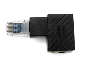 LAN Adaptador RJ45 Conector a Enchufe Ángulo de ethernet Cable en negro - Imagen 1 de 4