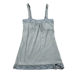 Abercrombie & Fitch Y2K Trägertop mit Spitzenbesatz Damen klein grau kokett 2000er - Bild 1 von 8