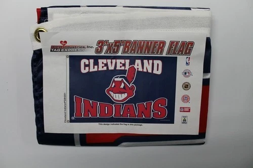 Vintage TAG EXPRESS Cleveland Indians Chief Wahoo 3x5 Flag Made in USA NWOT Rico - Image 1 of 1