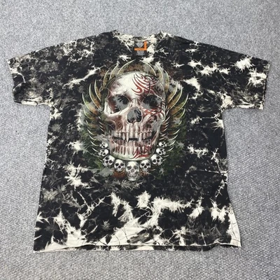 Camisa Rock Eagle Para Hombres 2XL Negra Tie Dye Calavera Tribal Gráfico Estampado Completo Foto 1 de 4