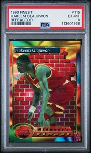 Hakeem Olajuwon 1993 Topps Finest Refractor #115 PSA 6 Rockets - Picture 1 of 2