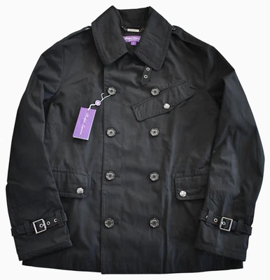 New RALPH LAUREN PURPLE LABEL Double-Breasted Men's PEA COAT Rain Trench Coat L - Image 1 of 4