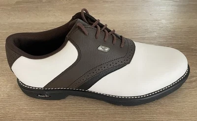 Zapatos de golf Reebok para hombre talla 9 1/2 nuevos - Duratrac RPO2 blancos, suela negra y marrón Foto 1 de 4