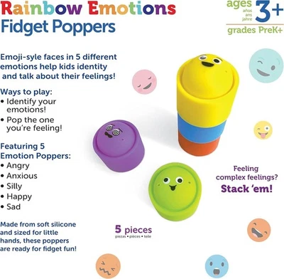 Recursos de aprendizaje Rainbow Emotion Fidget Poppers, juguetes sensoriales Foto 1 de 4