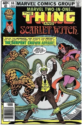 Marvel Two-In-One #66 BRONZE AGE COMIC BOOK Thing & Scarlet Witch 1980 newsstand - image 1 of 2