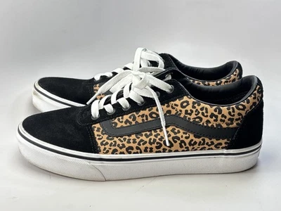 Vans Old Skool Low Shoes Women 9 Suede/Cheetah Leopard Animal Print Lace Up - Image 1 of 4