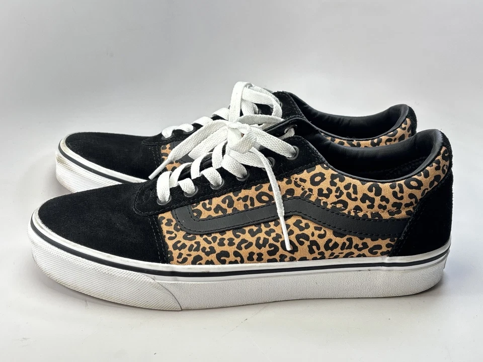 Vans Old Skool Low Shoes Women 9 Suede/Cheetah Leopard Animal Print Lace Up - Image 1 of 4