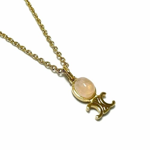 Collana CELINE rara ciondolo trionfo quarzo rosa
