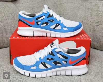 Nike Free Run 2 White Blue Red Athletic Shoes Women's Size 6.5 (DV2221-100) - Image 1 of 4