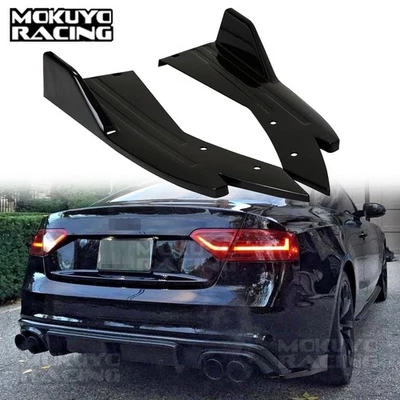 2X Black Sport Rear Spats Side Bumper Splitter Diffuser For Audi A3 A4 S3 S4 S5 Foto 1 de 4
